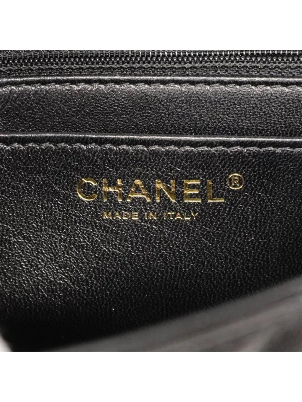 Chanel Handbag Quilted Lambskin Black Champagne Gold 2-Way